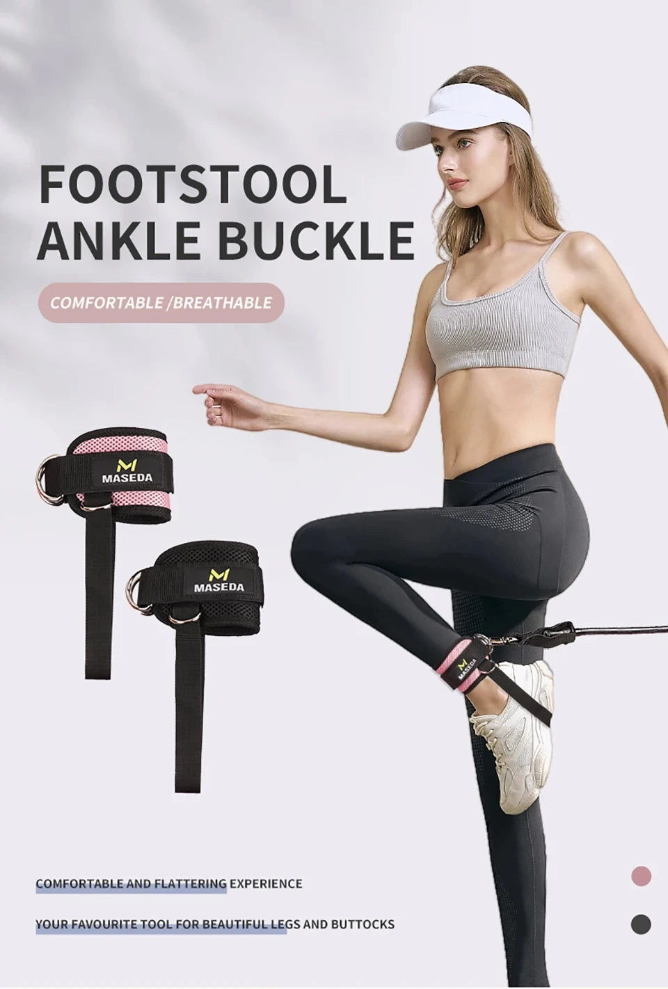 1Pcs Fitness Ankle Straps for Cable Machines Padded Ankle Cuffs