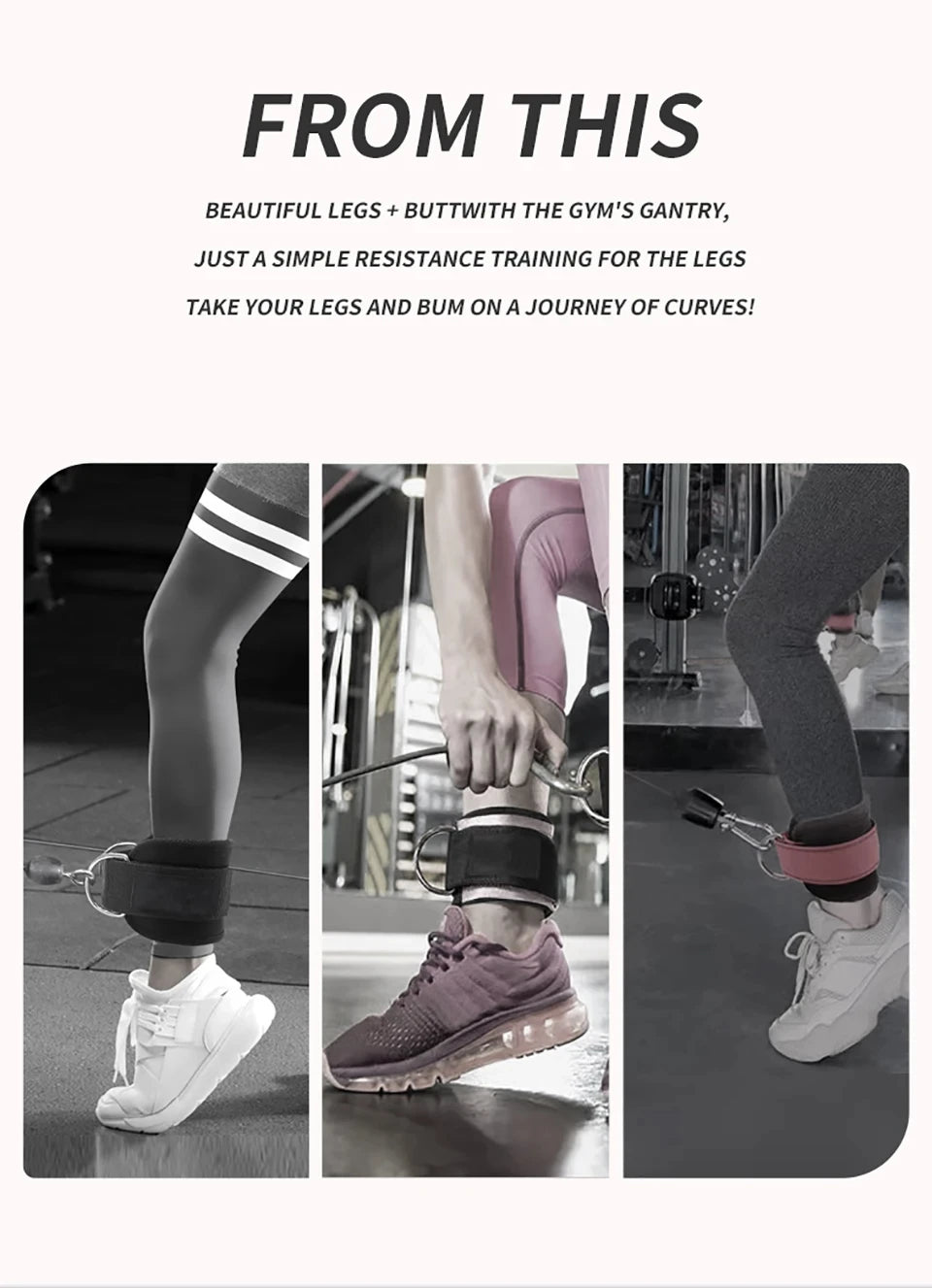 1Pcs Fitness Ankle Straps for Cable Machines Padded Ankle Cuffs